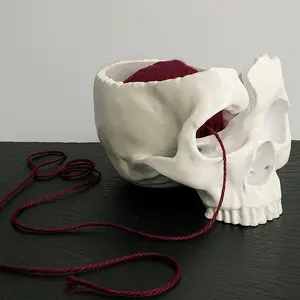 Skull Yarn Bowl; knitting, crochet, hobbies, crafts, gift idea