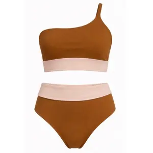 2-Tone High Waist Bikini Set