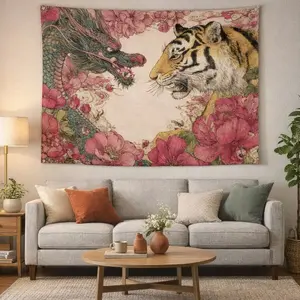 Tiger Face To Face Tapestry Wall Hanging Large Wall Art Decor Backdrop Bedroom Living Room Dorm
