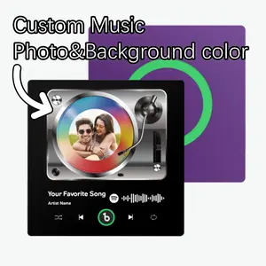 New 4.0 Upgrade Photo Colorful Album Fridge Magnet without Frame Personalized Music Fridge Magnet Can Plays Song Home Decor Gift for Lover
