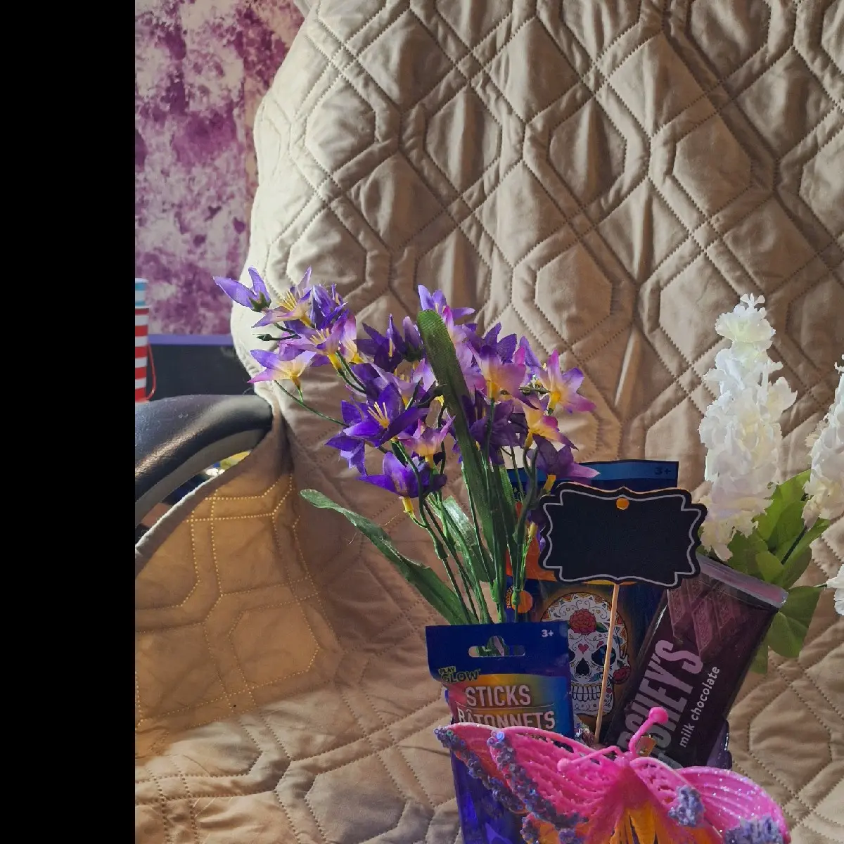 Birthday gift basket with chocolate