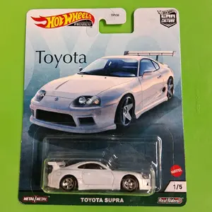 Hot Wheels Premium Car Culture Toyota Supra White Diecast Model Car 1/5 Series Collectible Toy