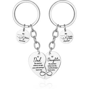 2Pcs Mother Daughter Heart Matching Keyring Keychain Set Gifts For Mom Christmas Mothers Day Gifts from Daughter