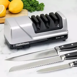 Chef's Choice Trizor Electric Knife Sharpener 15XV - Triple Bevel Edge - 1-Pack for Kitchen and Outdoor Use