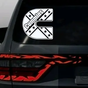 Cummins flag style We  decal, Vinyl Window Decal - Universal Car Sticker for Vehicle Windows, Boats, RVs, Office Desks & Laptops - Stylish Car Merch & Car Accessories.