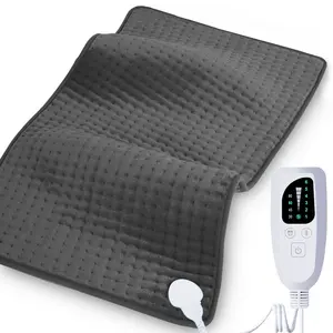Extra-Large Heating Pad 17" × 33" for Neck, Shoulder & Back, Relieves Period Cramps, 6 Heat Settings, 4 Auto-Off Timers, Overheat Protection, Winter Warmth Essential, Perfect Gifts for Women Men Mom Dad, Gray / Green