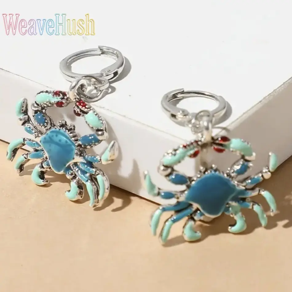 New Women’s Hawaiian‑Style Drip‑Design Crab Earrings, Viral Fashion Creative Beach‑Ready Jewelry, Dainty Tropical Statement Studs, Versatile Accessory for Vacation Outfits, Seaside Trips & Trendy Summer Casual Occasions
