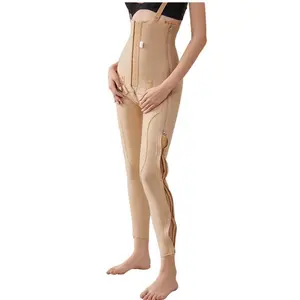 Women's Body Shapewear Thigh Liposuction Leggings Postpartum Leg Shaping Zipper Open Crotch 3 Breasted Tummy Control Panties