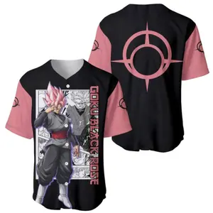 Goku Black Rose Baseball Baseball Jersey, Anime Shirt, Cartoon Jersey, Retro Trendy Anime Jersey Shirt,  Anime Baseball Jersey, Unisex Anime Shirt, jerseys man