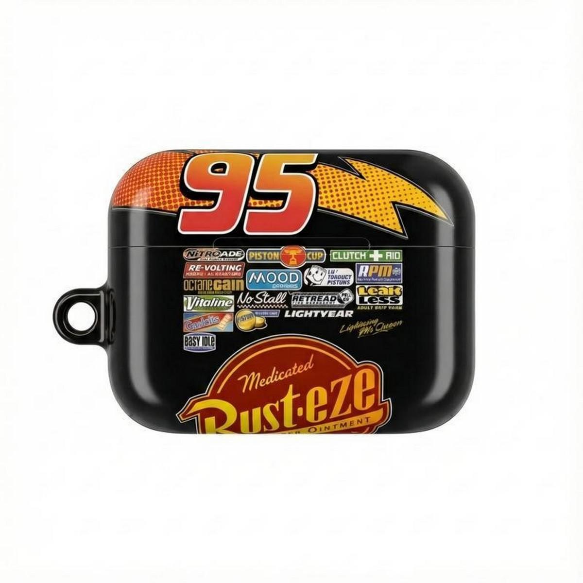 Racing Car 95 Lightning Red Soft Silicone Case for all Gen 1 2 3 4 Pro 1 2 Aesthetic Air Pods Case Cover Protective