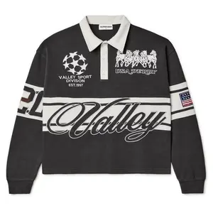 Victory Boxy Long Sleeve Polo, Retro Unisex Heavy Cotton, Boxy T‑Shirt, Gift for Him, Gift for Her, Menswear, Breathable