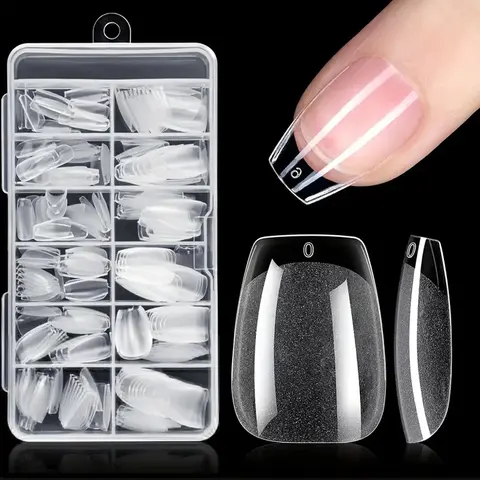 Short Ballet Shaped Fake Nails, 240pcs/box Transparent Soft Acrylic False Nails, Press On Nails False Nail Tips for Women & Girls DIY Nail Art Pressed On Nails, Artificial Nails