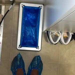 LYSHIYI Shoe Covers Dispenser with 200pcs Shoe Cover Disposable Non Slip, User-Friendly and Durable Shoe Cover Machine, Fits Size Up to 11 US Men, Widely Applicable in Indoor, Hospital(Silver) Household Items