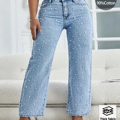 Pearl Embellished Embellished Plus Size Jeans Pearl Jeans Plus