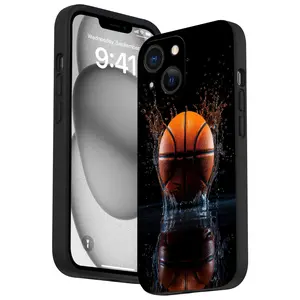 Straight Edge Senior Basketball Pattern Man's Phone Case for iPhone 15 16 14 Pro Max 13 12 11 XR XS Plus Shockproof Full Camera Protection Durable Slim Silicone Cover Cellphone Protective Smartphone Casing