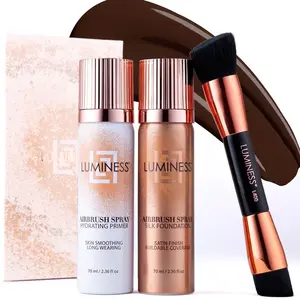 Luminess Silk Airbrush Starter Kit: with Foundation, 2 Fl Oz, Primer, 1.66 Fl Oz & Buffing Brush
