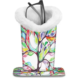 Plush Lined Eyeglasses Holder, Glasses Stand Case, Anti-scratch Glasses Storage Organizer for Desk, Nightstand, Office