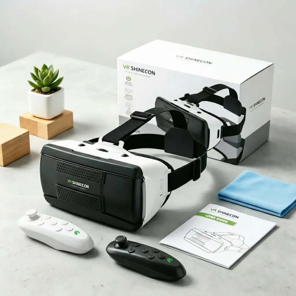 Immersive VR Glasses, Virtual Reality Shuttle, Panoramic HD Lenses, Lightweight Design, Home Cinema Experience, VR Headset, VR Goggles, Model Rk04
