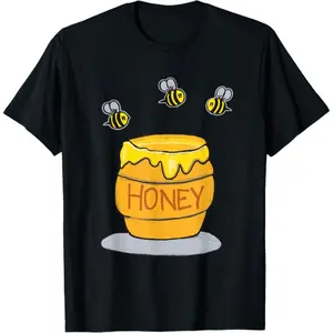 100% Cotton Jar of Honey Pot with Bees T-Shirt