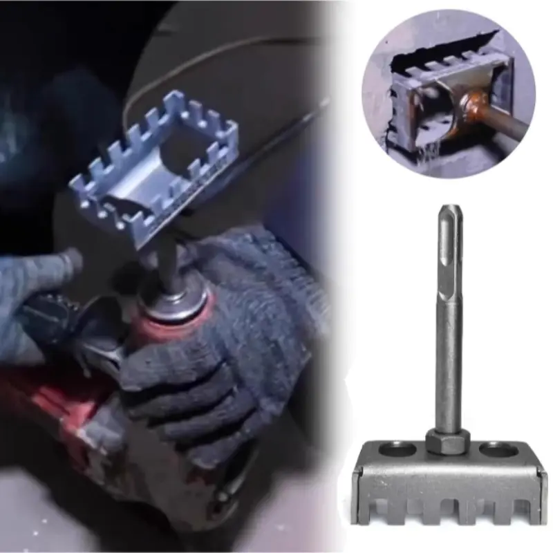 Square Hole Puncher, Electrical Box Square Hole Cutter, Electric Drill Manganese Steel Rectangular Slot Cutting Machine, Fast Wall Piercing Tool, Power Tools