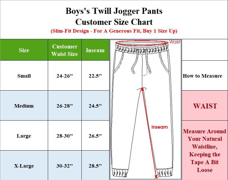 3 Pack Boys Slim Fit Cotton Stretch Twill Joggers