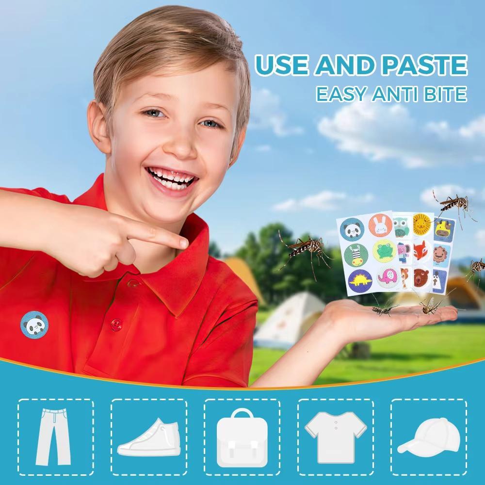 Natural Bug Repellent Stickers - with Essential Oils for Family & Kids, Cute Animal Shapes, DEET-Free Plant-Based Protection for Camping, Travel & Outdoor Activities