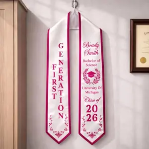Custom Printed Graduation Stole, First Generation Grad Sash, Personalized College Graduate Stole