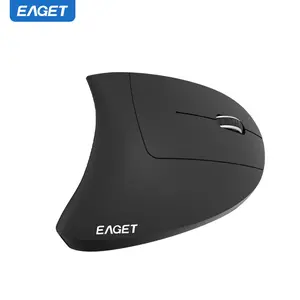 EAGET 1 Pack EM13 Vertical Wireless Mouse, Ergonomic Silent Office Mouse with Anti-Carpal Tunnel Wrist Rest Design, 2.4G Quiet Click, 800/1200/1600 3-Speed Adjustable DPI, Right-Handed Mouse Compatible with PC/Laptop, No Fatigue for Long-Time Use