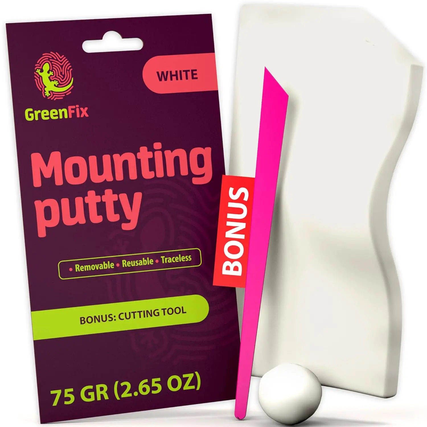 Mounting Putty 2.65oz White Museum Adhesive Sticky Tack Removable Tacky for Collectibles Figurines Arts & Crafts Poster for Walls Non Marking