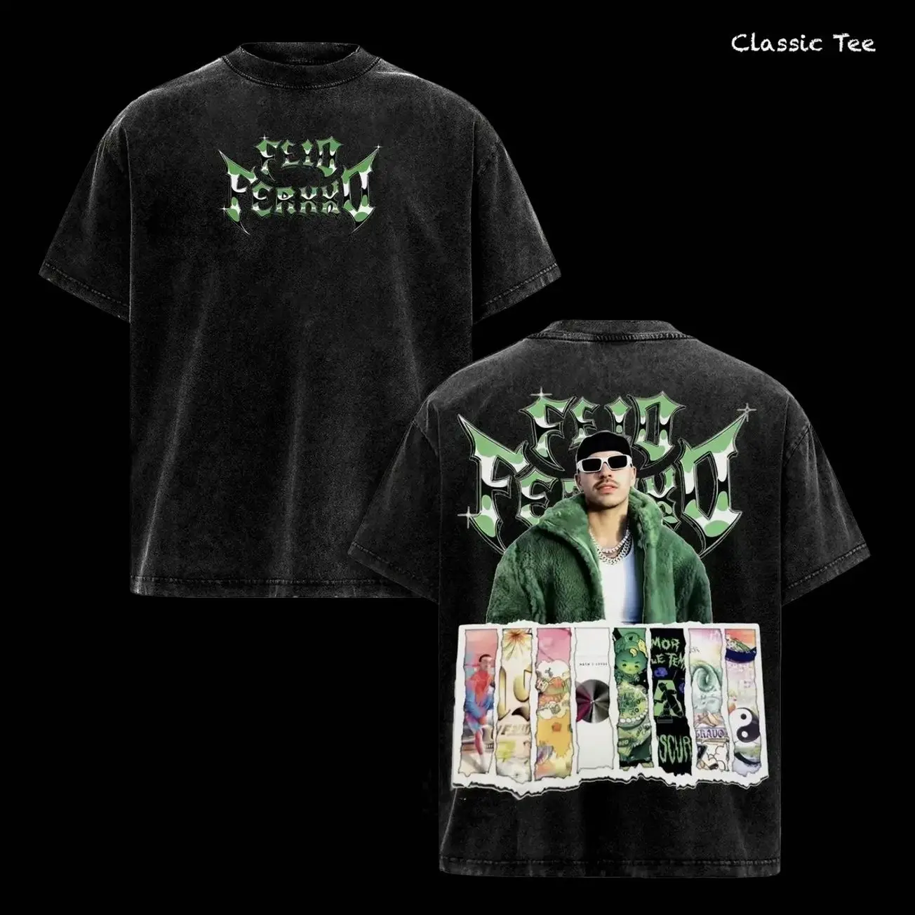 Feid Ferxxo Acid Washed Shirt – Vintage Acid Washed Oversized Graphic T Shirt, Latin Reggaeton Streetwear Aesthetic, Double Sided Tour Merch Style, Retro Urban Hip Hop Vibes, Heavyweight Soft Cotton Unisex Tee, Gift for Feid Fans Latin Music Lovers 895