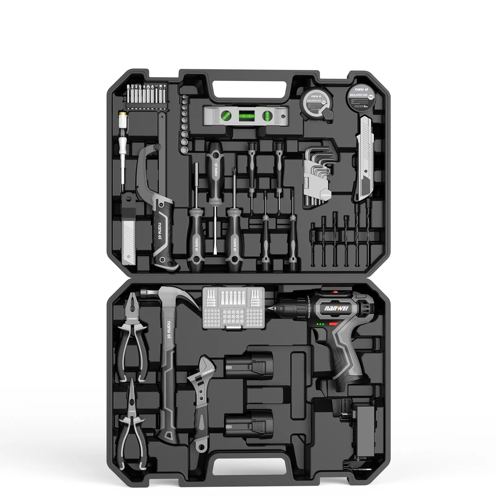 【summerfinds】Nanwei 110-Piece Home Repair Tool Kit  - daily drills set Includes Drill Bits, Precision Screwdrivers