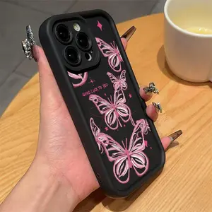 Butterfly Pattern Phone Case, Anti-drop Cellphone Protective Case, All-inclusive Shockproof Mobile Phone Cover Protector for iPhone 11 12 13 14 15 Pro Max