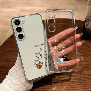 Fluffy Ball Cat Phone Case for use with Samsung galaxy S25 ultra 5G S24 plus S23 FE S22 S21 S30 Samsung galaxy A73A72A71A55A54A53A52A51A35A34A33A25A24A22A16A15A14A13A12for  girlies cuteee critter breezy Playful Shockproof phone case