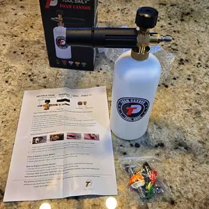 Product Review of Tool Daily Short Handheld with  Cannon FOR PRESSURE WASHER,  1/4 Inch Quick Connector, Water Spray Tool with 5 Nozzle Tips, 1 Liter snow foam lance, FathersDayGift from D**e