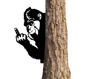 Flip Bigfoot,Peek-A-Boo Bigfoot, Metal Peek-A-Boo Flip Bigfoot,Animals Peeking Around Sign,Peeping Animal Wall Art Ornament Bigfoot Peeping Around Signs Sasquatch Yard Decor
