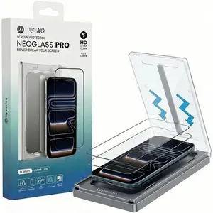 NeoGlass Clear Screen Protector for  15 Pro Max, 2-Pack, 9H Tempered Glass, Ultra  Clarity, Anti-Fingerprint, Easy Bubble-Free Install