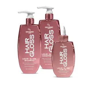 Hair Chemist Hair Gloss Liquid Glass 3-PC Shine & Protect Set - Includes 33.8oz Shampoo, 33.8oz Conditioner & 8oz Hair Oil Set (3-PC SET)