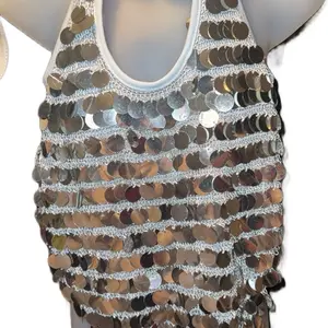 Silver Sequin Women's Shoulder Bag