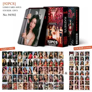92Pcs/Set Kpop Idol KATSEYE Album Gabriela Lomo Cards LARA DANIELA HD Printd Photocards Stickers MANON MEGAN YOONCHAE Fans Gift