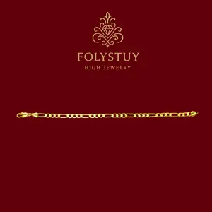 5mm - Wide, 8.05 - Inch - Long 【FOLYSTUY(W165)】Figaro Hand Chain: A Timeless and Elegant Jewelry Accessory