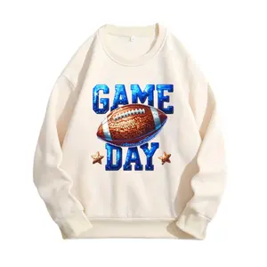Game Day Sweatshirt, Sublimation Sweatshirt, Blue Sequin Sweatshirt, Football Season Sweatshirt, Game Day Sweatshirt, Unisex, Cotton