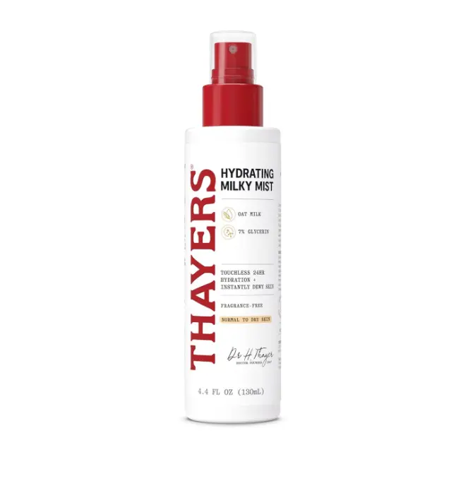 THAYERS Milky Mist with Oat Milk & 7% Glycerin, Facial Spray for Skin Barrier Repair & 24 Hour Hydration, Toner Spray Made for All Skin Types, Fragrance-Free, 4.4 fl oz