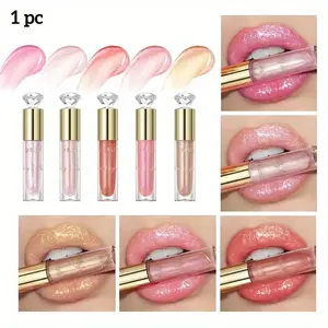 Long Lasting Lip Gloss, Long Lasting Shine, Moisturizing Lip Gloss, 1 Count Shimmering Lip Glaze, Glossy Lip Glaze Stick, Plumping Lip Oil Lip Stick for Girls & Women, Makeup, Lip Plumpers