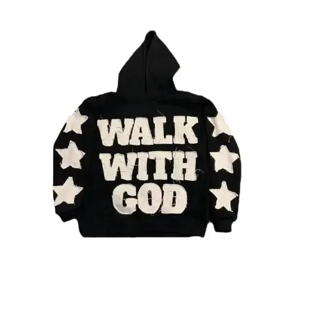 Women's Casual Baggy Hoodie - American Street Hip-Hop Style, Letter Appliqué Embroidery, Patchwork Sleeves, Retro Design, Unisex Sweatshirt