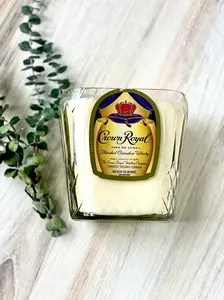 Old fashioned Whiskey candle - Crown Royal Whiskey Bottle -  liquor bottle candle