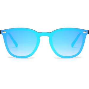 JIM HALO Trendy Rimless Mirrored Sunglasses Reflective Sun Glasses for Women Men JIM HALO