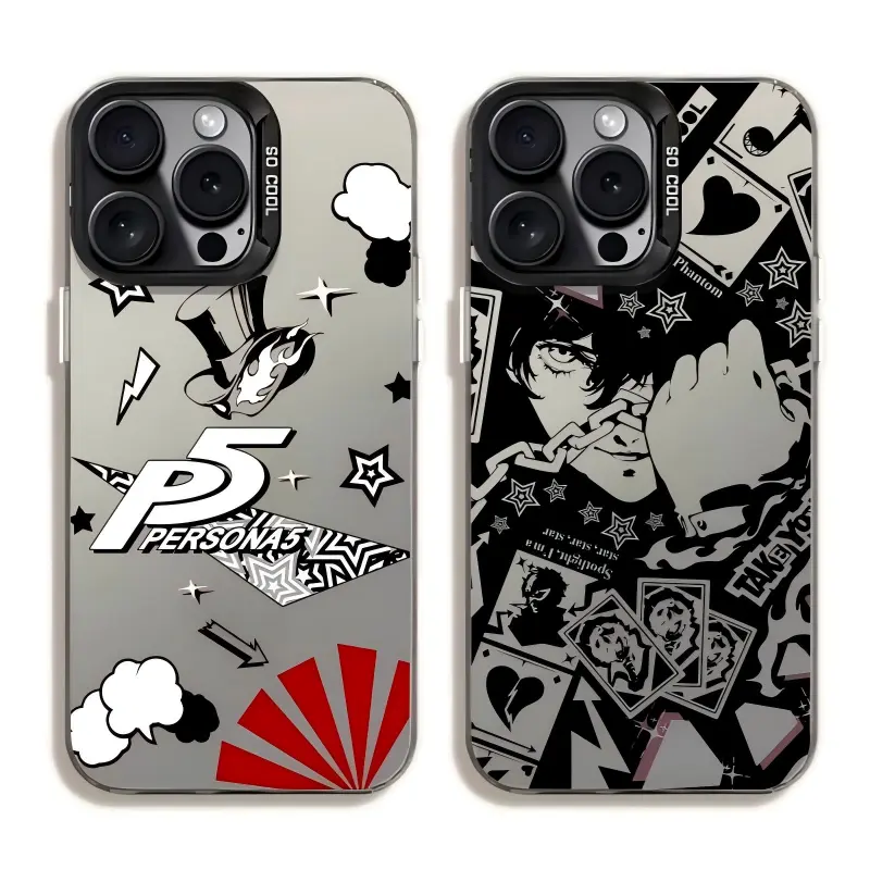 Hot Artistic Game P-Persona 5 Phone Cases For iPhone 17 Promax Pro Air 16 Plus 15 14 13 12 11 Black IMD TPU Mattle Shockproof Protective Cover Gift For Birthday Holiday