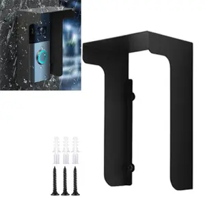 Doorbell Rain Cover, Windproof Round Doorbell Bracket Kit, Metal Ring Doorbell Cover Plate, Visual Doorbell Rain Cover, Video Doorbell