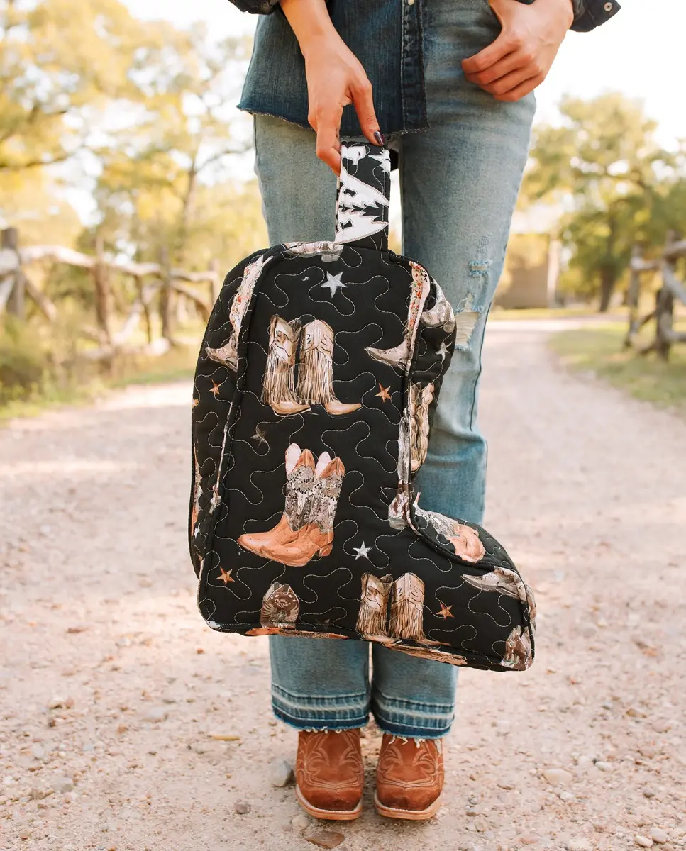 The Cowgirl Club - Black Boot Bag