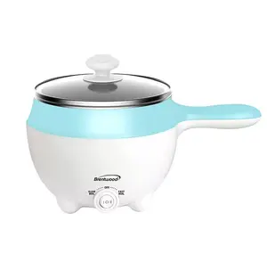 Brentwood HP-3015BL 1.6-Qt. 600-Watt Stainless Steel Electric Hot Pot Cooker and Food Steamer with Swivel Base